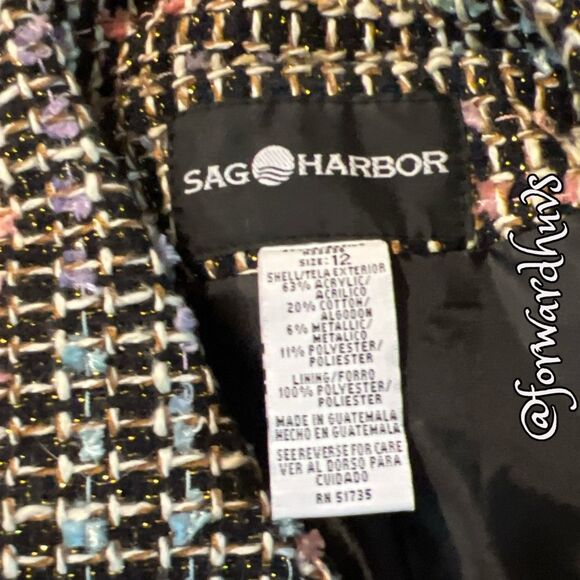 Sag Harbor Full Zip – Size 12 – Rainbow Metallic Blend – Shoulder Pads - Picture 6 of 9